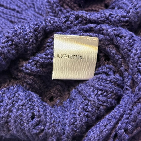 Talbots Purple Cardigan Women's Petite Large Long Sleeve Cable Knit - Picture 5 of 7